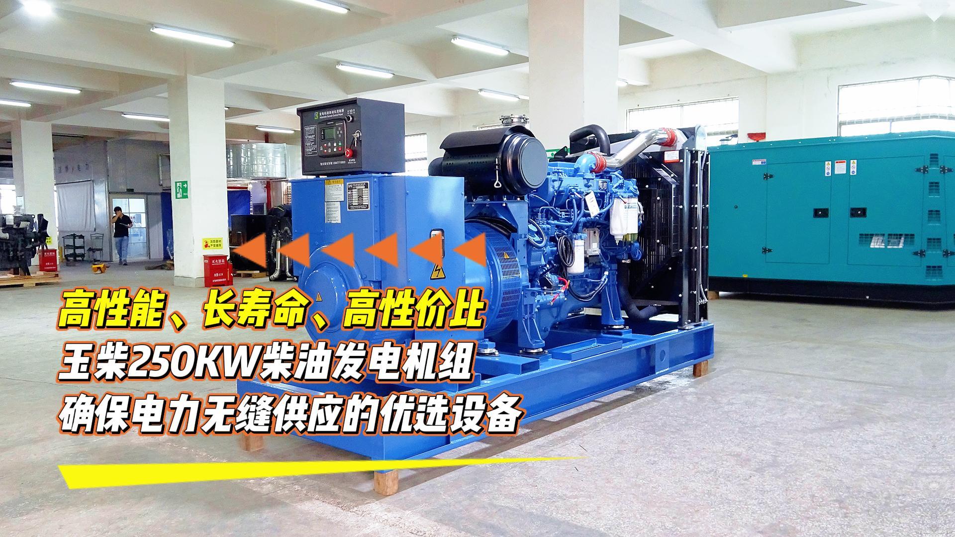 高性能、長(zhǎng)壽命、高性價(jià)比，玉柴250KW柴油發(fā)電機(jī)組，確保電力無(wú)縫供應(yīng)的優(yōu)選設(shè)備